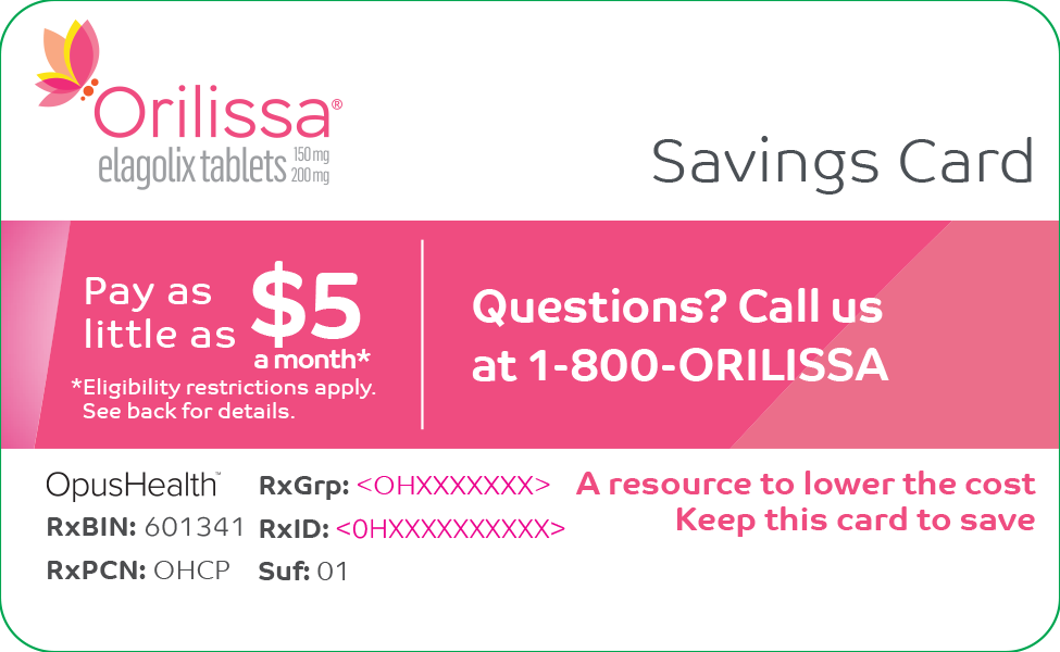 Orilissa® Savings Card.